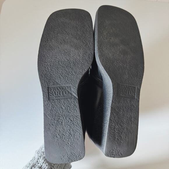 Vintage Franco Sarto Y2K Black Leather Square Toe Ankle Boots Size 8.5 - Picture 8 of 8